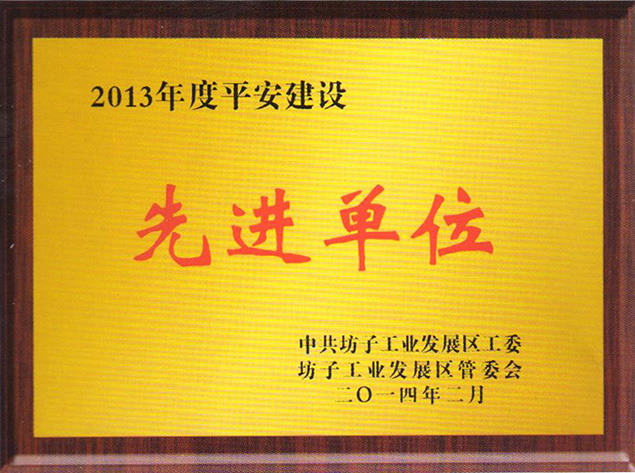 Exemplary organization of Ping An Construction in 2013